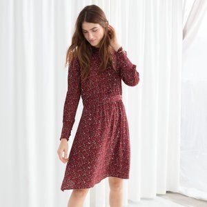 & Other Stories Button Up Floral Heart Print Dress